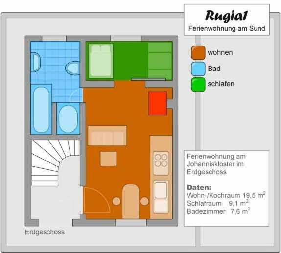 Apartament Rugia 1 Stralsund Zewnętrze zdjęcie